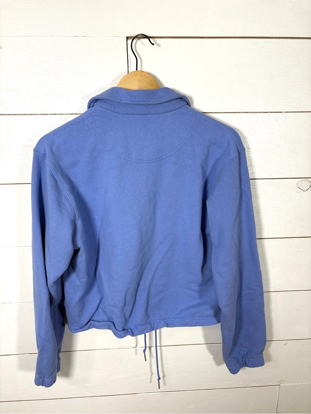 JW Anderson x Uniqlo Blue Half Zip Cropped Sweatshirt Women’s Medium - Picture 7 of 9